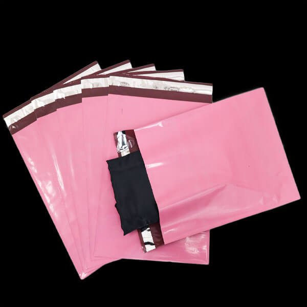 画像2: 宅配ビニール袋 A4サイズ ピンク 250x330+50mm #60【100枚】 (2)