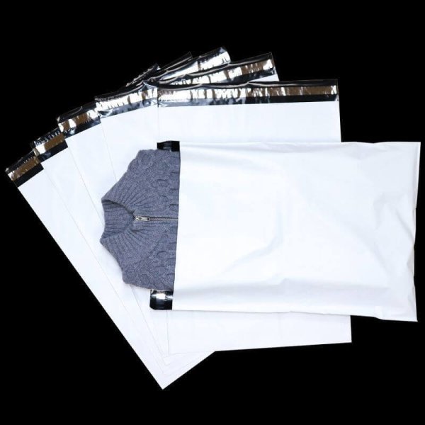 画像3: 宅配ビニール袋 A2サイズ 白(ホワイト) 450ｘ600+50mm #60【50枚】 (3)