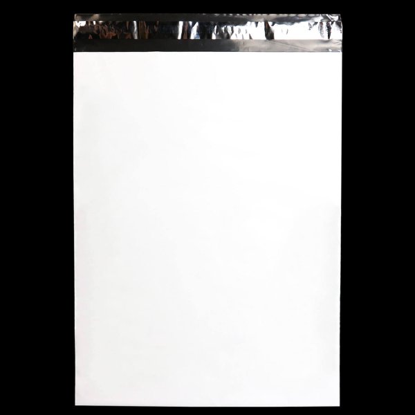 画像2: 宅配ビニール袋 B4サイズ 白(ホワイト) 300ｘ400+50mm #60【100枚】 (2)